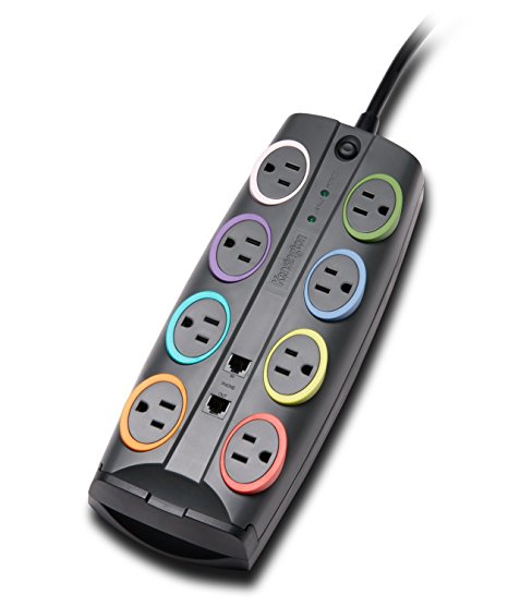 Kensington SmartSockets 8-Outlet, 8-Foot Cord, & 3090 Joules Premium Surge Protector (K62691NA)