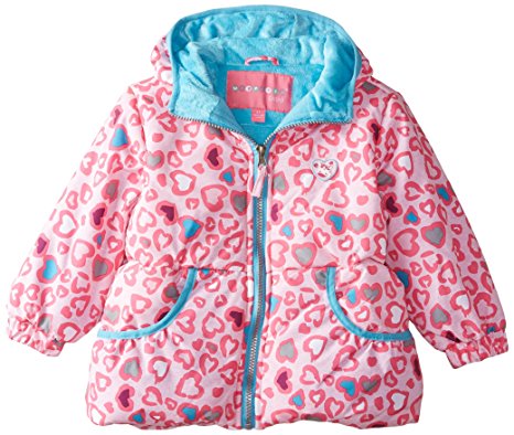 Wippette Little Girls' Heart Leopard Puffer Coat
