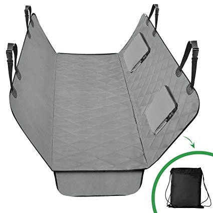 Pet Seat Protector - Car Protector for Dogs with Pet Seatbelt & Silicone Food Bowl, Machine-Washable & Scratch-Proof Car Seat Covers for Pets,Pet Protectors for Cars, Hammock Pet Back Seat Cover