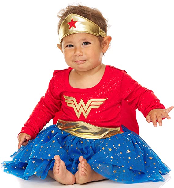 DC Comics Baby Wonder Woman Infant Girls' Costume Dress with Tiara and Cape