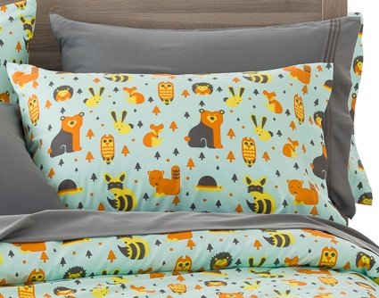Colorful Woodland Creatures Queen Pillowcase Set Breathe 50% Better Than Cotton and Are Made from Super Soft High Quality Microfiber That Is as Soft as 1500 Thread Count Cotton and Will Not Ball Up, Shrink or Wrinkle