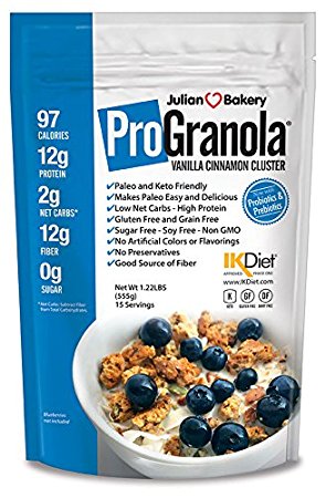 ProGranola 12g Protein Cereal Vanilla Cinn (Paleo : Low Net Carb : Gluten Free : Grain Free) (6 Pack)