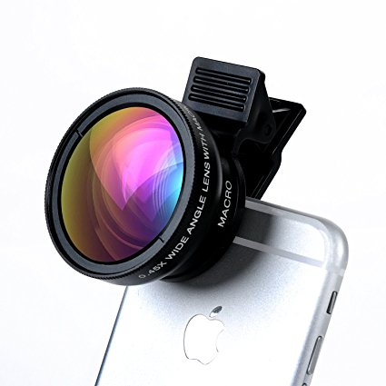 Cell Phone Camera Lens - TURATA 2 in 1 Professional HD Camera Lens Kit [0.45X Wide Angle Lens   12.5X Macro Lens] Clip-on Design for iPhone 6&6s, 6 Plus&6s Plus, iPhone SE, Samsung Galaxy S7 S7 Edge