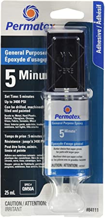 Permatex 84111 5 Minute Epoxy QM50A, 25ml,Blue