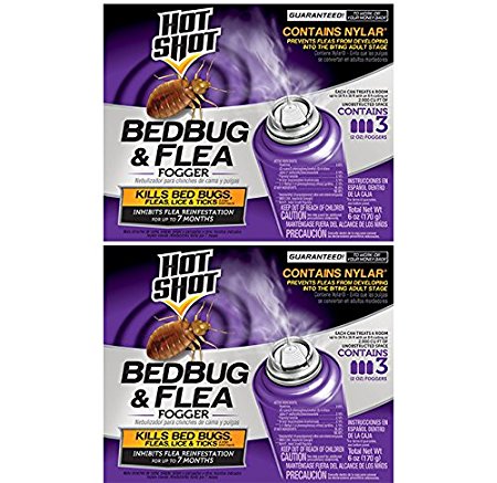 2-Pack Hot Shot 95911 Bedbug and Flea Fogger, 3-Count