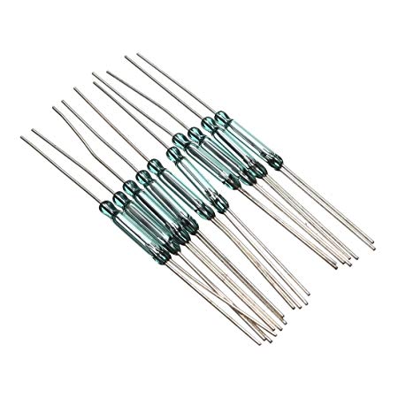 TOOGOO(R) 10pcs N/O N/C SPDT Reed Magnetic Switch Switches Replacement 2.5X14MM RI-90