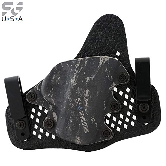 StealthGearUSA SG-Revolution IWB Mini Hybrid Holster - Tuckable, Adjustable, Inside Waistband Concealed Carry Holster - Made in USA