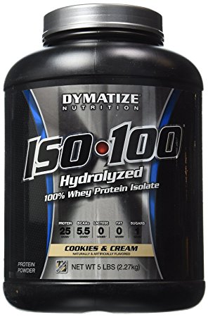 Dymatize ISO-100 Hydrolyzed 100% Whey Protein Isolate - Cookies & Cream 5 LBS