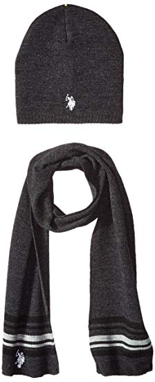 U.S. Polo Assn. Men's Mini Winter Beanie and Scarf Set