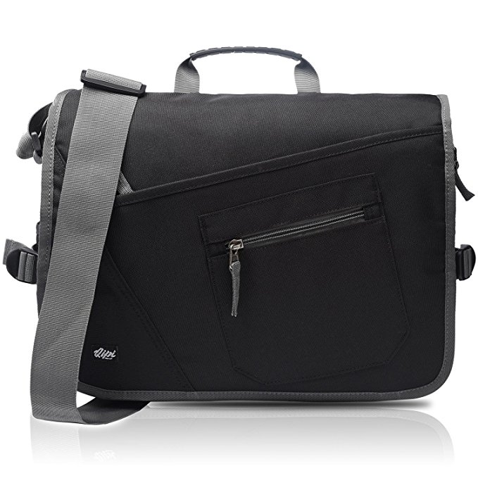 Qipi Messenger Bag - Shoulder Bag for Men & Women, 15" Laptop Pocket