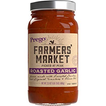 Prego Farmers' Market Sauce, Roasted Garlic, 23.5 Ounce (Packaging May Vary)