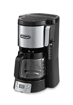 De'Longhi Front Loading Filter Coffee Maker 10-15 Cup Capacity Digital with Timer ICM15250, 1.3 L, 1000 W - Black