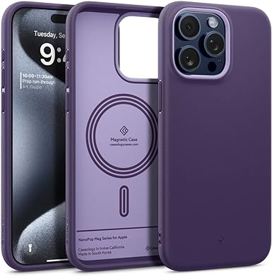 Caseology Nano Pop Mag for iPhone 15 Pro Case 5G [Dual Layer Silicone Case Compatible with Magsafe] Military Grade Drop Tested (2023) - Grape Purple