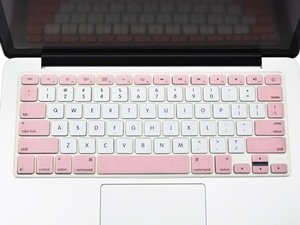 Case Star ® Pink and White Color Quality Keyboard Silicone Cover Skin for 13" 15" RETINA MacBook Pro Aluminum Unibody (Black keys, withOUT DVD rom, 13.3 .15.4-inch diagonal screen)