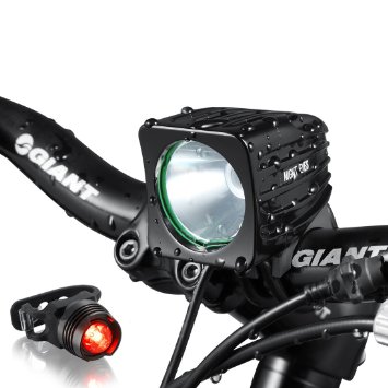 Night Eyes- One Week Only!1200 Lumens Mountain Bike headlight Bike LED Light -rechargeable 8.4V 6400mA ABS Waterproof Battey-FREE Aluminum BikeTaillight Bonus -NO Tool Required