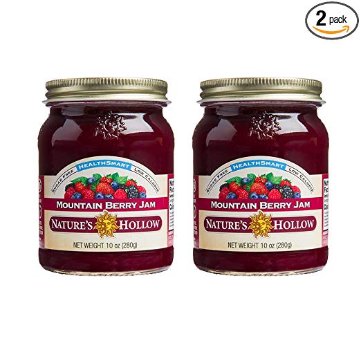 Nature's Hollow, Sugar-Free Mountain Berry Jam Preserves, 10 Ounces, Non GMO, Keto Friendly, Vegan and Gluteen Free - 2 Pack