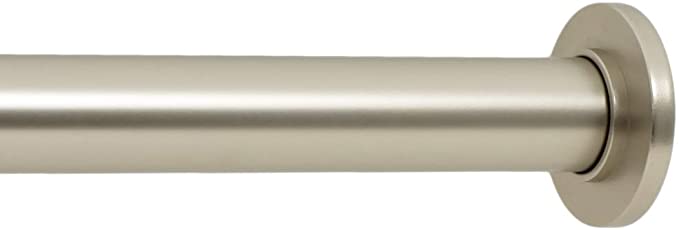 Ivilon Tension Curtain Rod - Spring Tension Rod for Windows or Shower, 16 to 24 Inch. Satin Nickel