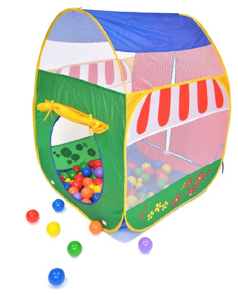 Green Garden Twist Ball Tent for Kids w/ Safety Meshing for Child Visibility & Carry Tote