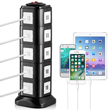 Electronic Charging Station by Yubi Power - 40 Port Universal USB - Tower Device Charging Station for Apple IPhone, Android Devices, & other USB Compatible Devices. Magnetic Base& Auto-adjust Charging