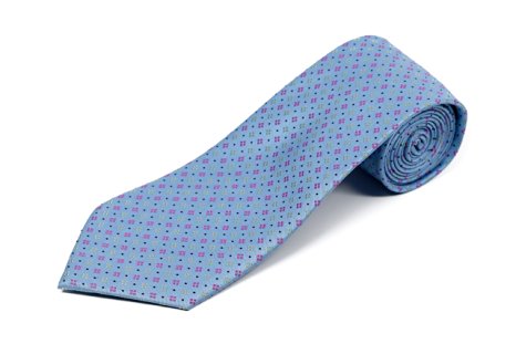 100% Silk Extra Long Tie with Geometric Pattern (Available in 63" XL and 70" XXL)
