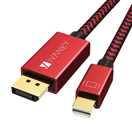 Mini DisplayPort to DisplayPort Cable, 3.3 Feet/ 1m, iVANKY 4K@60Hz/2K@144Hz Mini DP to DP Cable, Thunderbolt to DisplayPort Cable Compatible with MacBook Air/Pro, Surface Pro/Dock and More - Red