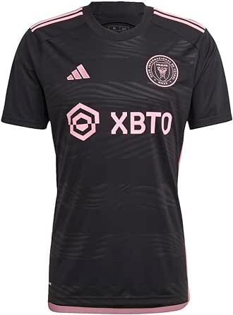 adidas Men's Soccer 23/24 Inter Miami Away Jersey - Glittering Pink Details and Moisture-Wicking AEROREADY