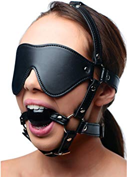 Strict Leather Blindfold Harness and Ball Gag