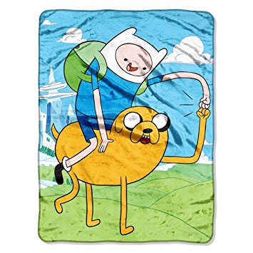 Cartoon Network, Adventure Time, Fist Pump 46-Inch-by-60-Inch Micro-Raschel Blanket by The Northwest Company