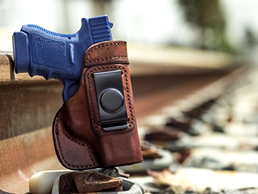 OUTBAGS USA LS2G30 Full Grain Heavy Leather IWB Conceal Carry Gun Holster for Glock 29 G29 10mm / Glock 30 G30 G30S G30SF .45ACP. Handcrafted in USA.