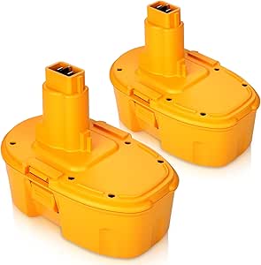 2Pack 4500mAh Replacement for Dewalt 18V Battery NiMH Compatible with Dewalt 18 Volt XPR Battery DC9098 DC9096 DC9099 DC970 DW9095 DW9096 DW9098 DW9099 DE9039 DE9095 DE9096 Cordless Tools (Yellow)