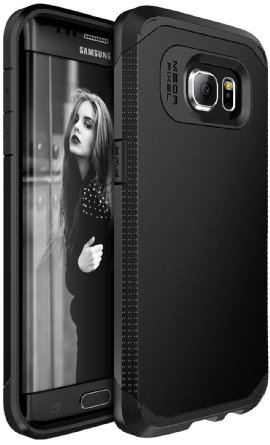 Galaxy S7 Edge case, SGM® Premium Hybrid [Dual Layer] Armor Case Cover For Samsung Galaxy S7 Edge [Shock Proof] (Black / Black)