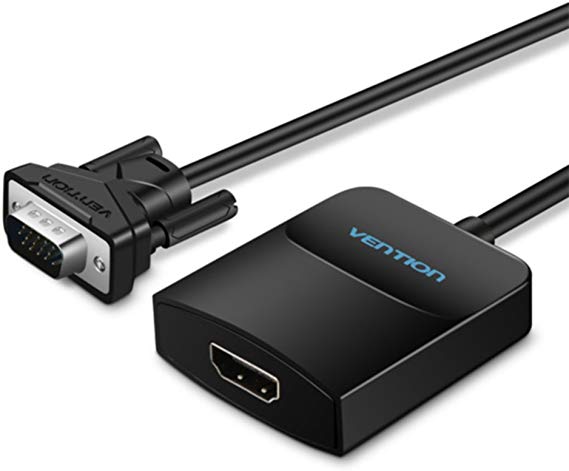 VENTION VGA to HDMI Adapter, 1080P VGA Male to HDMI Female Converter For Notebook PC to HDTV Projector, Audio Cable and USB Cable for free