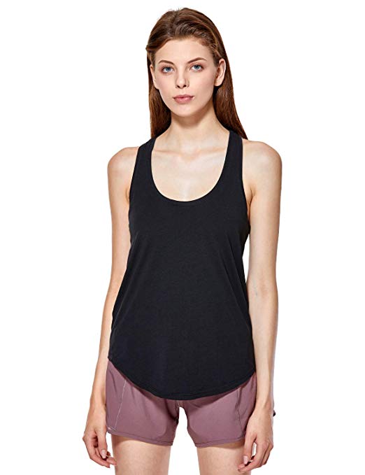 CRZ YOGA Women's Pima Cotton Loose Fit Workout Tank Tops-Cute and Soft Yoga Tanks