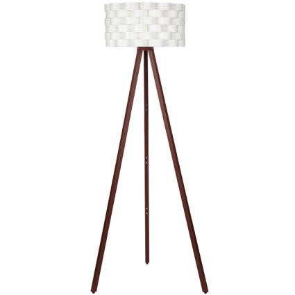Brightech - Bijou Tripod Floor Lamp - Contemporary Design for Modern Living Rooms - Soft Ambient Lighting - Made with Natural Wood - Havana Brown Wood