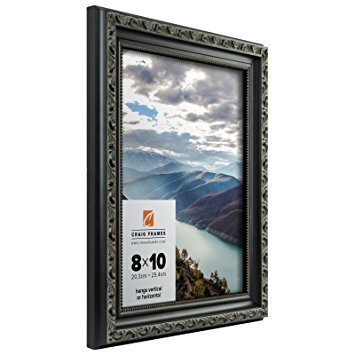 Craig Frames Ancien Ornate, Antique Black Picture Frame, 17 by 22-Inch