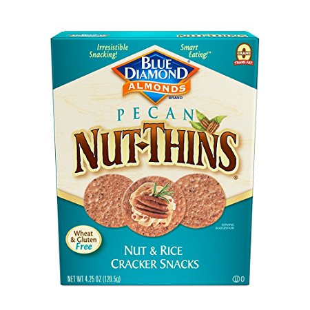 Blue Diamond Gluten Free Pecan Nut-Thins Cracker Crisps,  4.25 Ounce