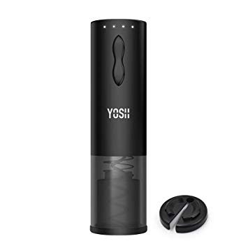 YOSH Wine Opener Electric Wine Bottle Opener with Foil Cutter Nano Teflon Coating Surface 2019 Version Rechargeable High Capacity Automatic Wine Cork Remover Electric Corkscrew with LED Indicator