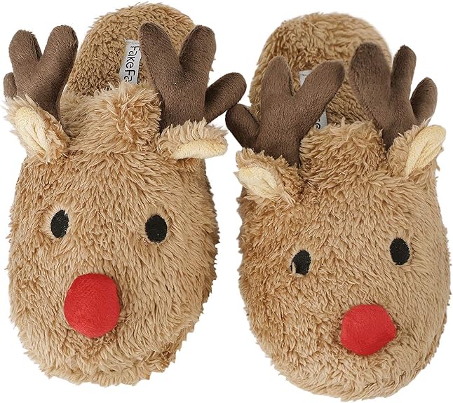 Greenery-GRE Womens Cartoon Indoor Warm Fleece Slippers Winter Soft Cozy Home Booties Non-Slip Plush Slip-on Shoes Ankle Boots