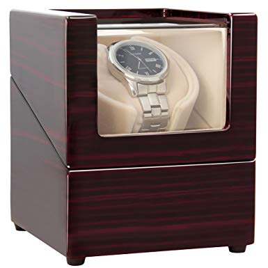 [Upgrades]CHIYODA Single Wooden Watch Winder with Quiet Motor-12 Rotation Modes