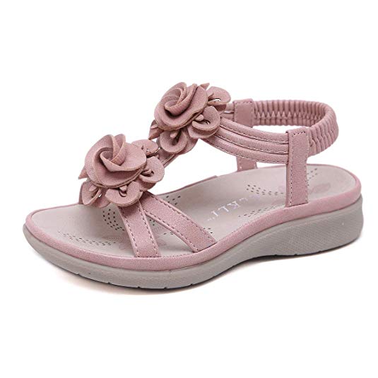 SANMIO Girls Summer Sandals Open Toe Two Flowers Shoes (Little Kid/Big Kid)