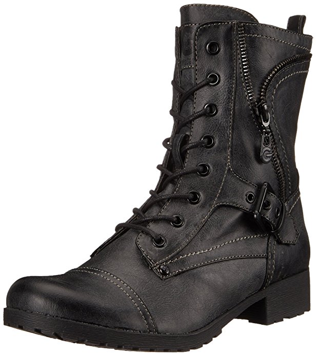 GUESS Womens Brylee Closed Toe Ankle Combat Boots