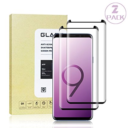 Galaxy S9 Plus Black Screen Protector, Auideas Tempered Glass Screen Protector with [9H Hardness][Easy Bubble-Free Installation][Anti-Scratch][Anti-Fingerprint] for Samsung Galaxy S9 Plus.