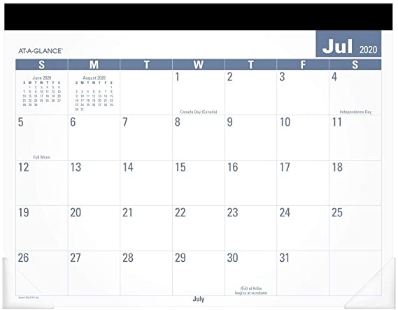 Academic Desk Calendar 2020-2021, AT-A-GLANCE Desk Pad Calendar, 21-3/4" x 17", Standard, Easy-to-Read (SKLPAY32)