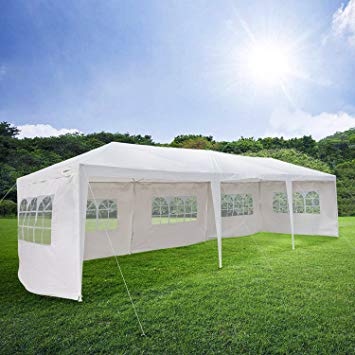 Mefeir 10’x30’ Canopy Gazebo party wedding Tent with 5 Removable Panels Sidewalls, Sturdy Upgraded Thick Tube,Waterproof Sun Shelter Anti UV Protection for carport Outdoor Picnic Beach Backyard Pool