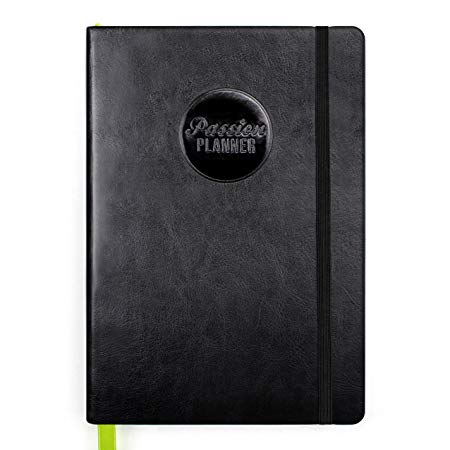 Passion Planner Undated - Goal Oriented Daily Agenda, Appointment Calendar, Gratitude and Reflection Journal - Compact Size (A5) Monday Start (Black)