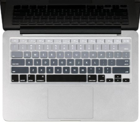 Crosstree New Colours and Rainbow Colour Keyboard Cover Silicone Skin for MacBook Pro 13" 15" 17" (with or without Retina Display) iMac and MacBook Air 13" (Ombre Gray)
