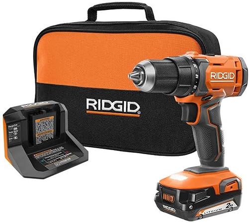 RIDGID 18V Cordless 1/2 in. Drill/Driver Kit with (1) 2.0 Ah Battery and Charger