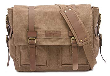 Sweetbriar Classic Laptop Messenger Bag, Brown - Canvas Pack Designed to Protect Laptops up to 13 Inches