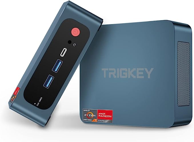 TRIGKEY Mini PC Ryzen 5 5500U(6 Cores, 12 Threads) 16GB DDR4 1TB M.2 NVME(Max 2200MB/S) SSD Gaming S5 Mini Computer W11 Pro. Wi-Fi 6/Bluetooth 5.2/4K@60Hz/Dual HDMI/USB 3.0 Micro PC