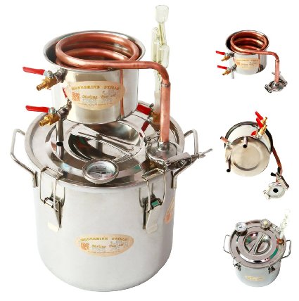 AmaTrulyStep MSC03 Copper Alcohol Moonshine Ethanol Still Spirits Boiler Water Distiller 20 Litres
